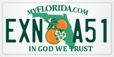 FL license plate EXNA51