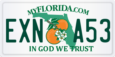 FL license plate EXNA53