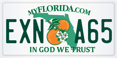FL license plate EXNA65