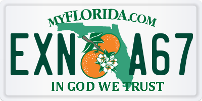 FL license plate EXNA67