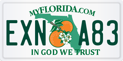 FL license plate EXNA83
