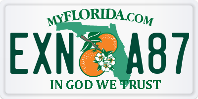 FL license plate EXNA87