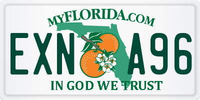 FL license plate EXNA96