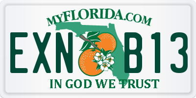 FL license plate EXNB13