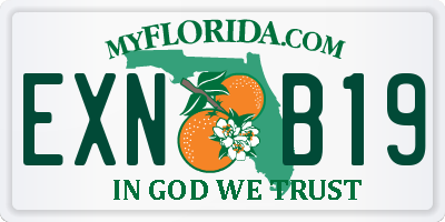 FL license plate EXNB19