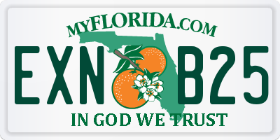 FL license plate EXNB25