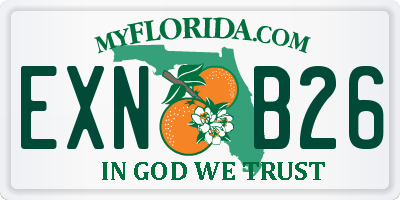 FL license plate EXNB26