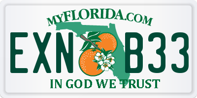 FL license plate EXNB33