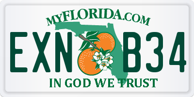 FL license plate EXNB34