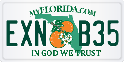 FL license plate EXNB35
