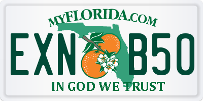 FL license plate EXNB50