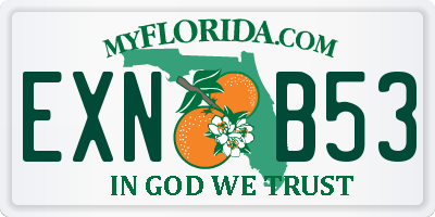 FL license plate EXNB53