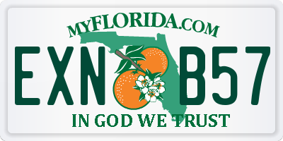 FL license plate EXNB57