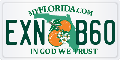 FL license plate EXNB60