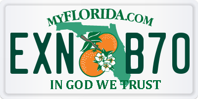 FL license plate EXNB70