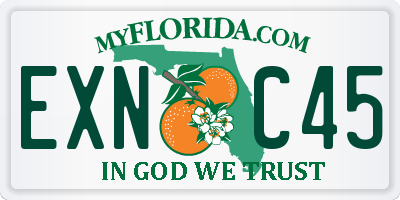 FL license plate EXNC45