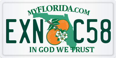 FL license plate EXNC58