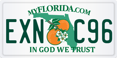 FL license plate EXNC96
