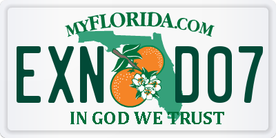 FL license plate EXND07