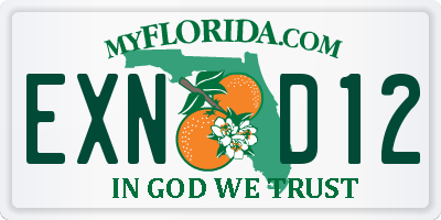 FL license plate EXND12