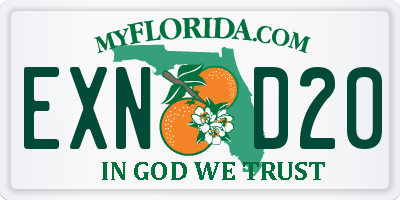 FL license plate EXND20