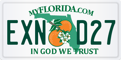 FL license plate EXND27