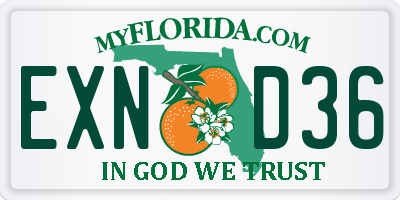 FL license plate EXND36