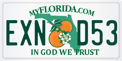 FL license plate EXND53