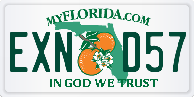 FL license plate EXND57
