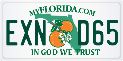 FL license plate EXND65
