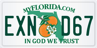 FL license plate EXND67