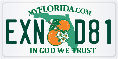 FL license plate EXND81