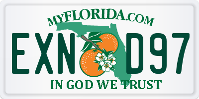 FL license plate EXND97