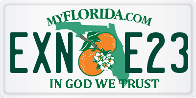 FL license plate EXNE23