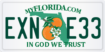 FL license plate EXNE33