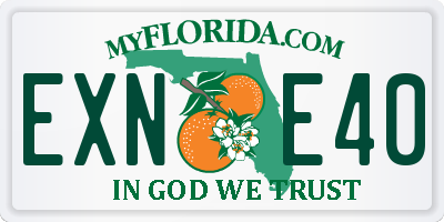 FL license plate EXNE40