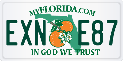 FL license plate EXNE87