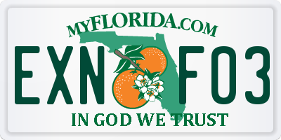 FL license plate EXNF03