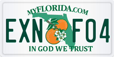 FL license plate EXNF04