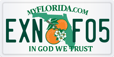 FL license plate EXNF05