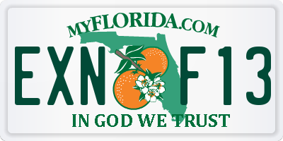 FL license plate EXNF13