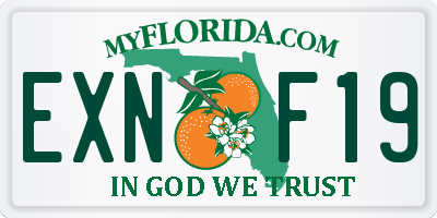 FL license plate EXNF19