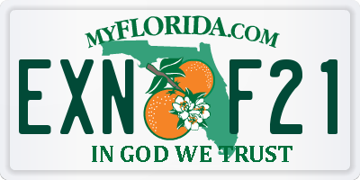 FL license plate EXNF21