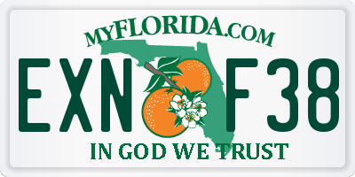 FL license plate EXNF38