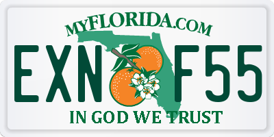 FL license plate EXNF55