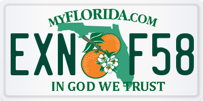 FL license plate EXNF58