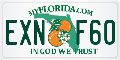 FL license plate EXNF60