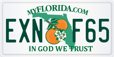FL license plate EXNF65