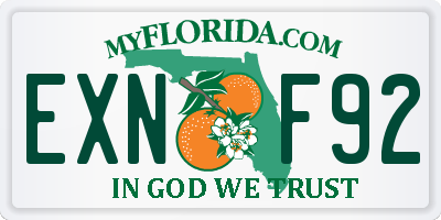 FL license plate EXNF92
