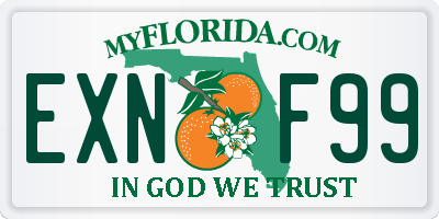 FL license plate EXNF99